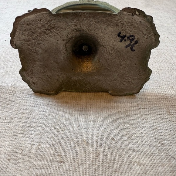 Vintage Dresser Mirror Oval Swivel Weathered Green Distressed - Picture 8 of 8